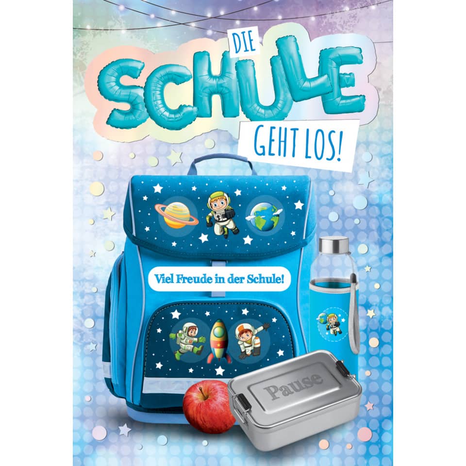 Schulrucksack, Schultasche, Rucksack, Astronaut, Wasserflasche