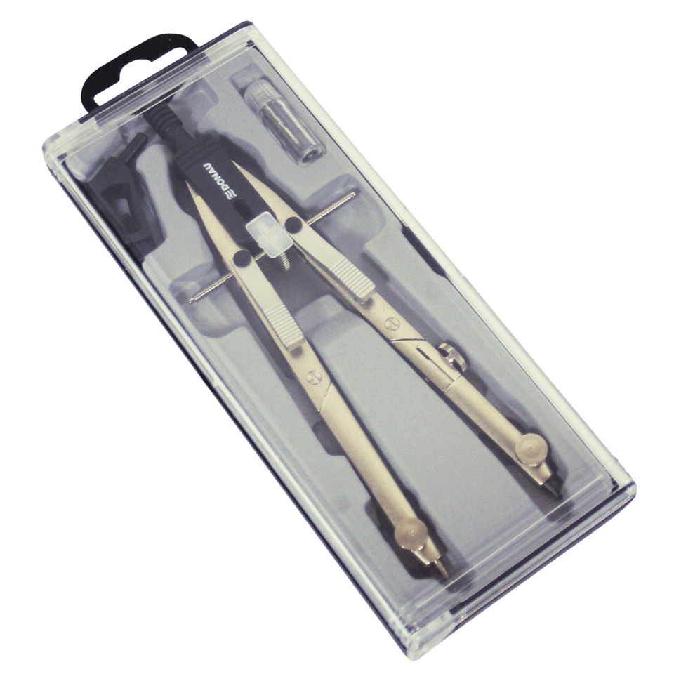 Bleistift-Kompass, Zeichenkompass, Metallbleisthalter, Schmiege, Set mit Ersatzteilen