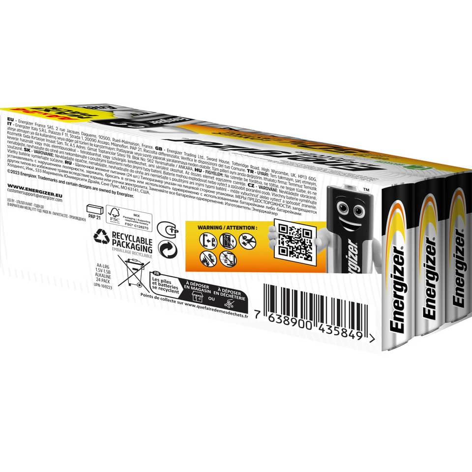 Energie, AA-Größe, Wiederaufladbar, Verpackung, Lithiumfrei