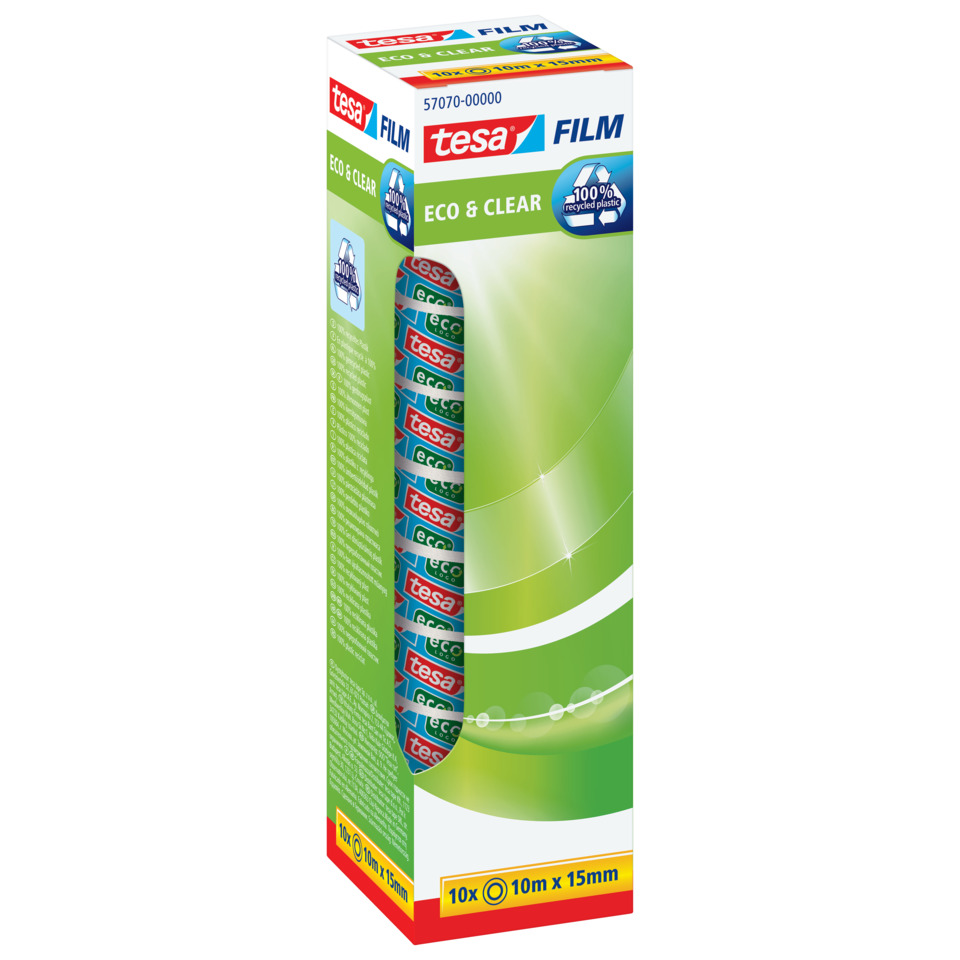 Tape, Verpackungsband, Eco & Clear, 10 m, 10 x 15 mm