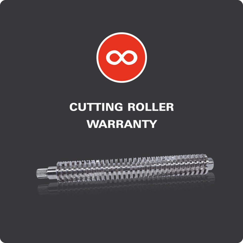 cutting roller, metallischer roller, gewindelter roller, bearbeitungszubehör, garantiekarte