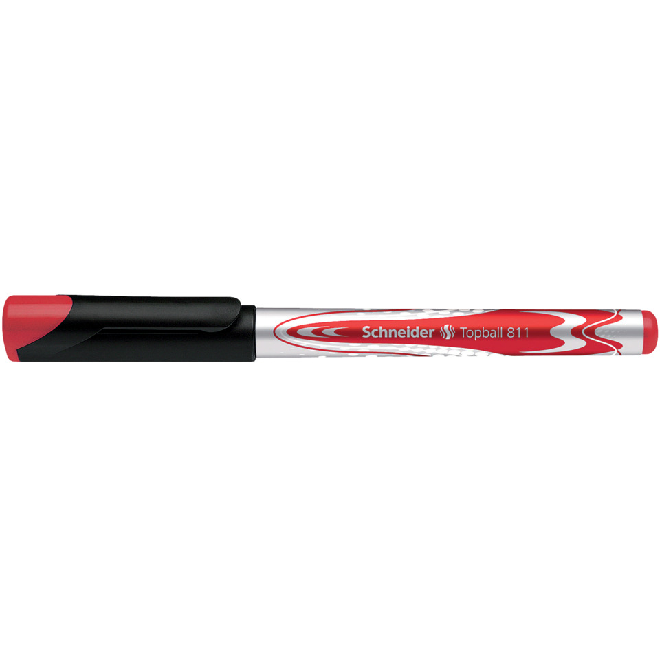 Marker, Permanent marker, Schneider, Topball 811, Rot/Schwarz