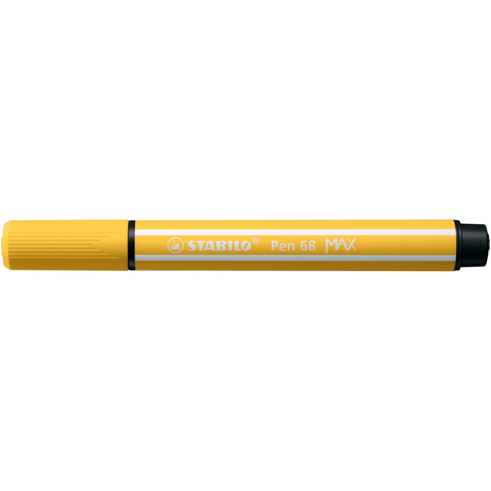 gelber marker, Permanentmarker, Tintenstift, Stabilo Pen 68 MAX, Marker mit Deckel