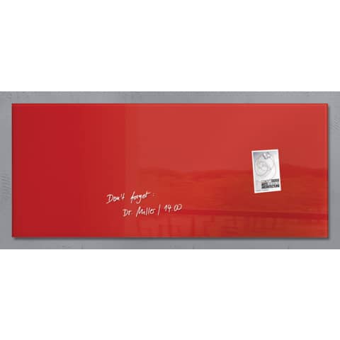 Glas-Magnettafel Artverum, 130x55cm, rot SIGEL GL242