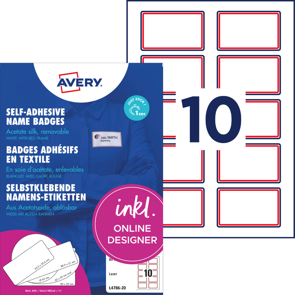 Etiketten, Selbstklebende Namensetiketten, Textiletiketten, Namensaufkleber, Avery Etiketten