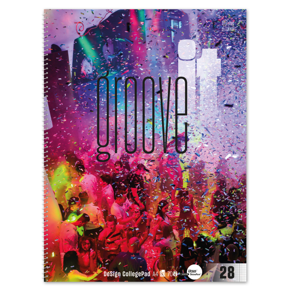 notebook, party, confetti, A4, spiral bound