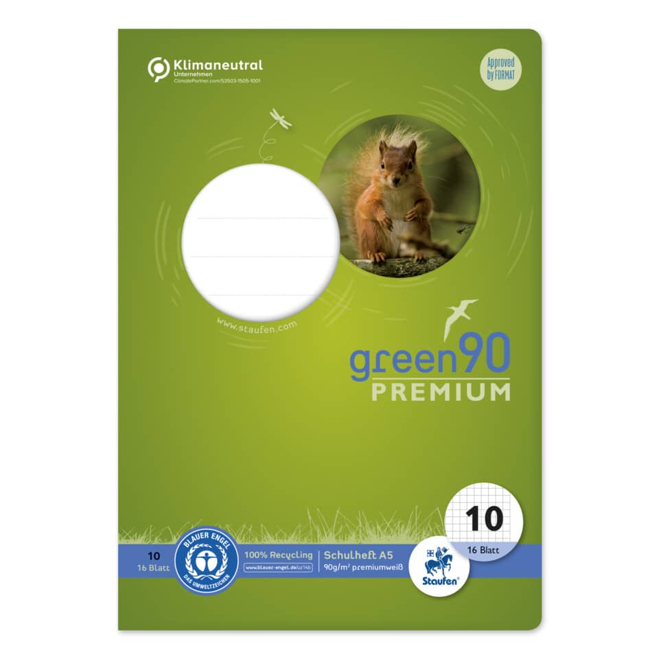 Grün, Schulheft, A5, Kork, Premium
