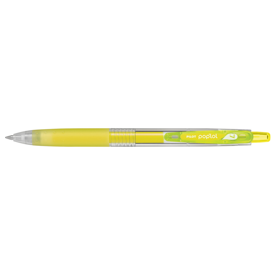 Kugelstift, Gelstift, Gelpen, Transparente Spitzenkappe, Neon Gelb