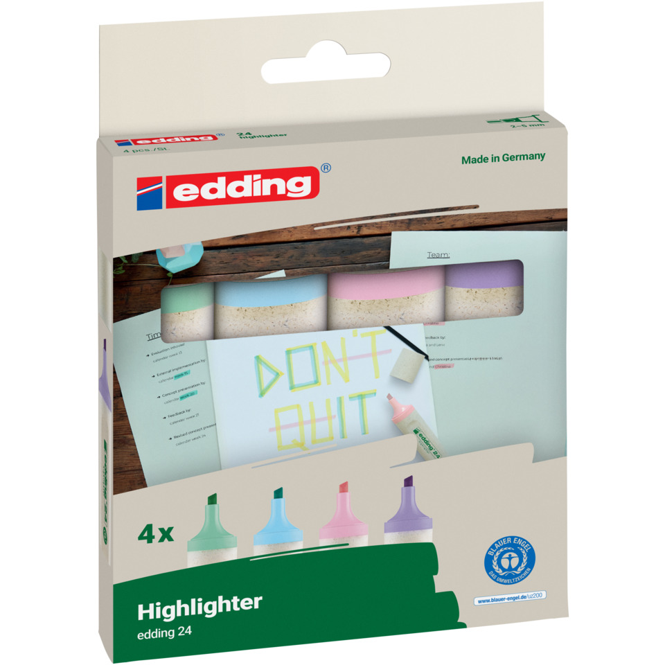 highlighter, set, 4x, edging, glue-free?