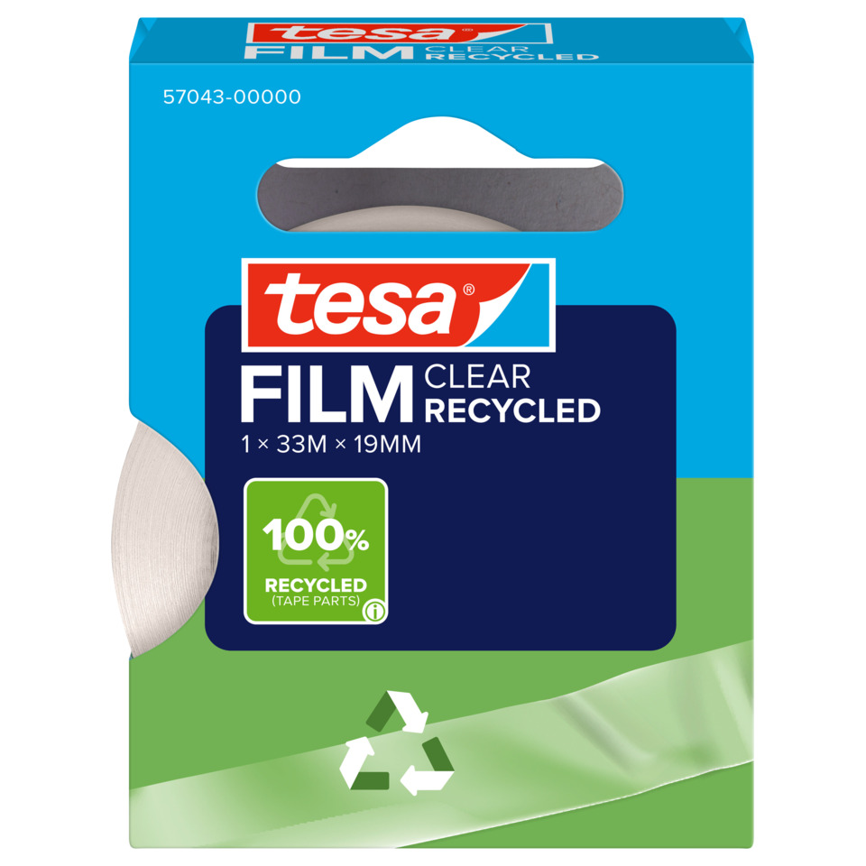 film, recycled, Tape parts, transparent, blaues verpackung
