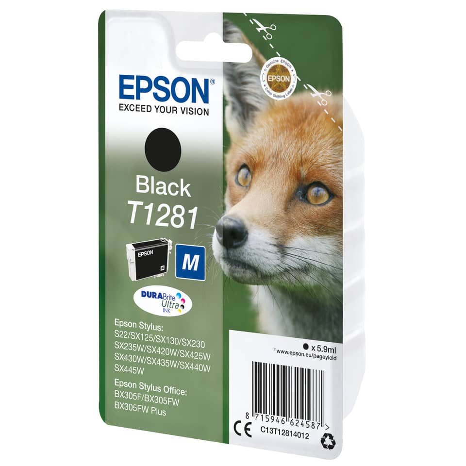 Tintenpatrone, Black T1281, EPSON, DURAbrite, M-Klasse