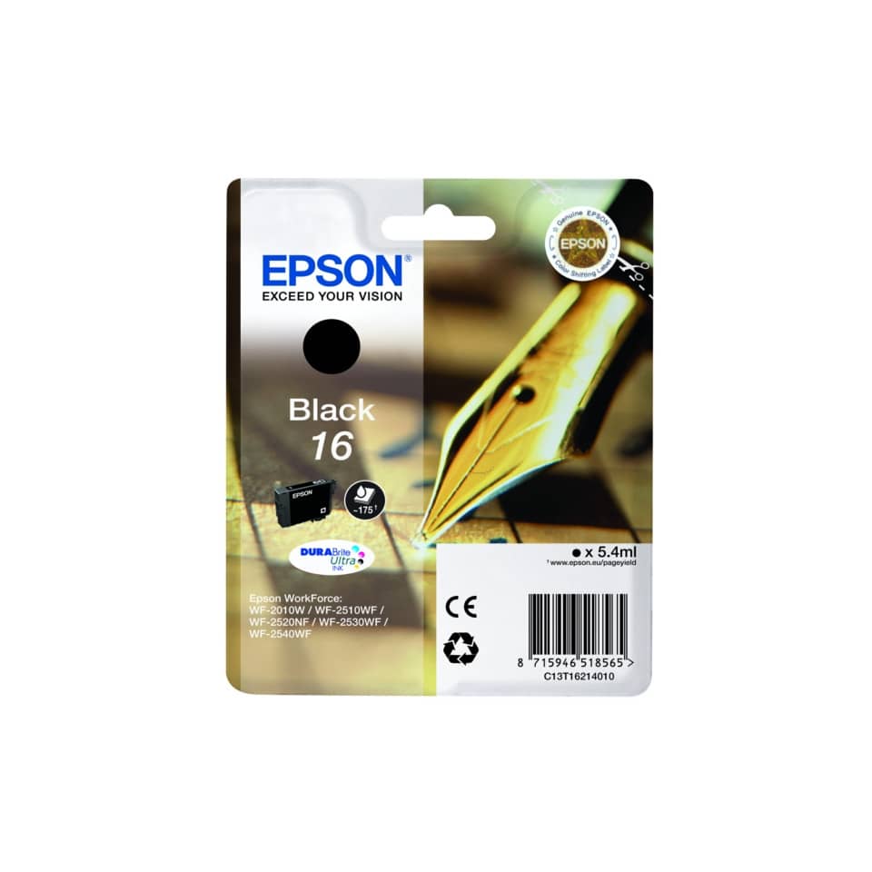Tintenpatrone, Schwarz 16, EPSON, DURAbrite, 5,4ml