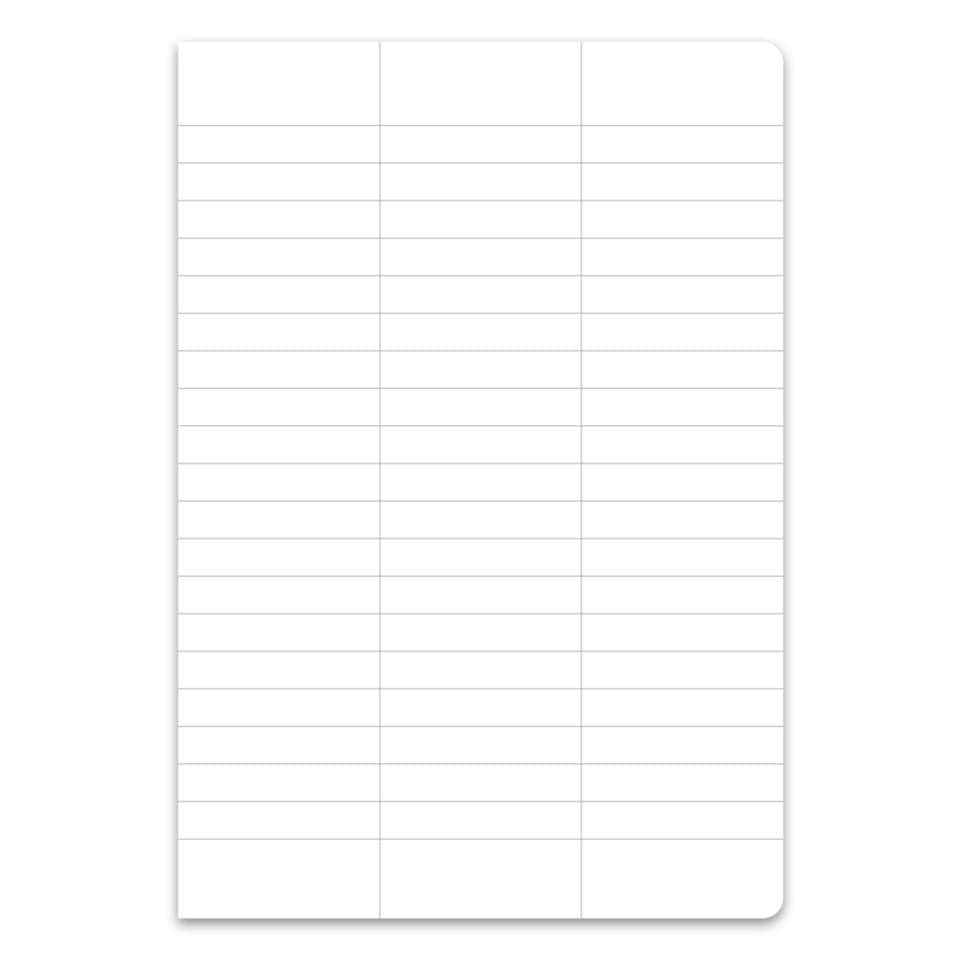 Notizblock, Papierspiralblock, Linierte Seite, Klippenrand, Oberseite abgerundet