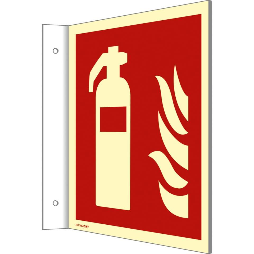 Feuerlöscher, Brandfläche, Wandposter, Rettungseinrichtung, Feuerlöscher-Plan