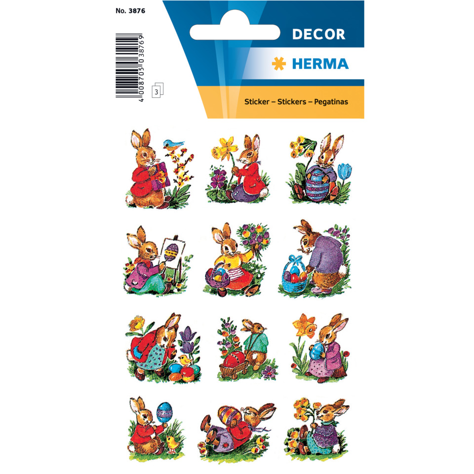 stickers, ostern, hase, blumen, cartoon