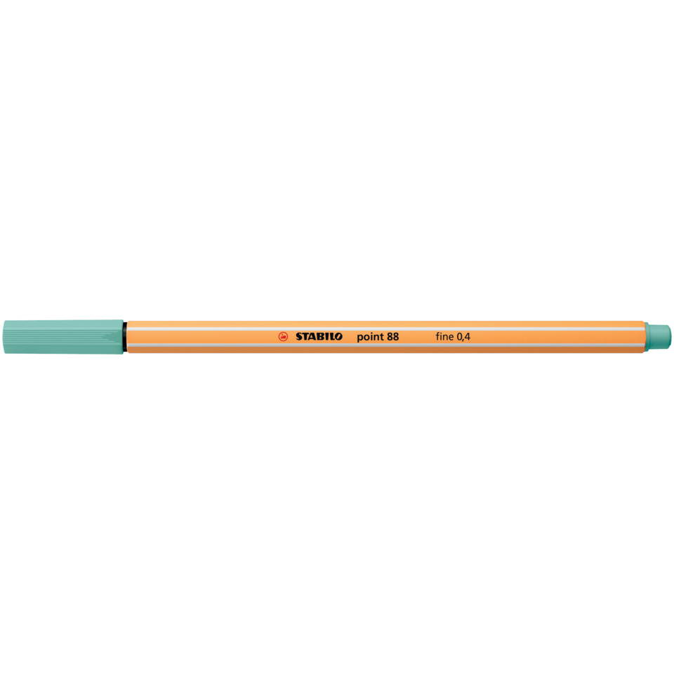 Marker, Markerstift, Orangene Körper, Türkisblaue Kappe, Stabilo point 88, marker, highlighter, orange, Dualspitze, Stabilo