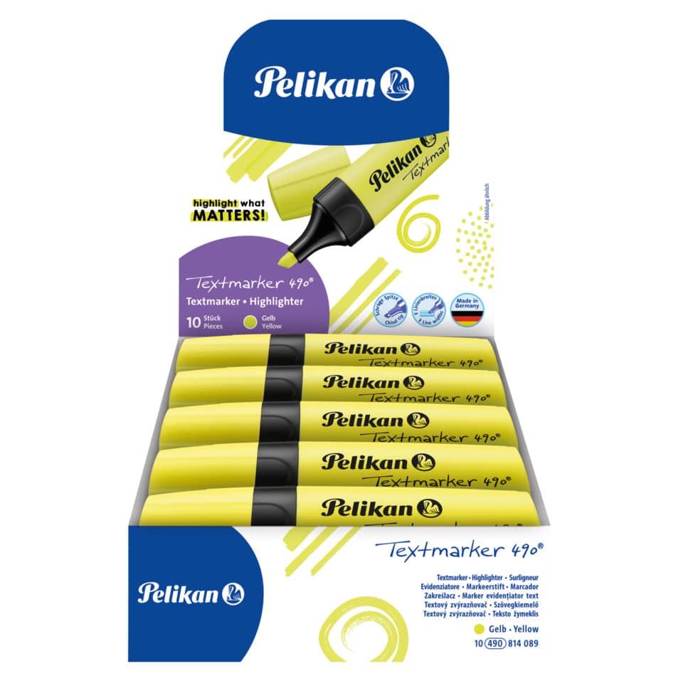 Textmarker, Marker, Highlighter, Gelb, Set