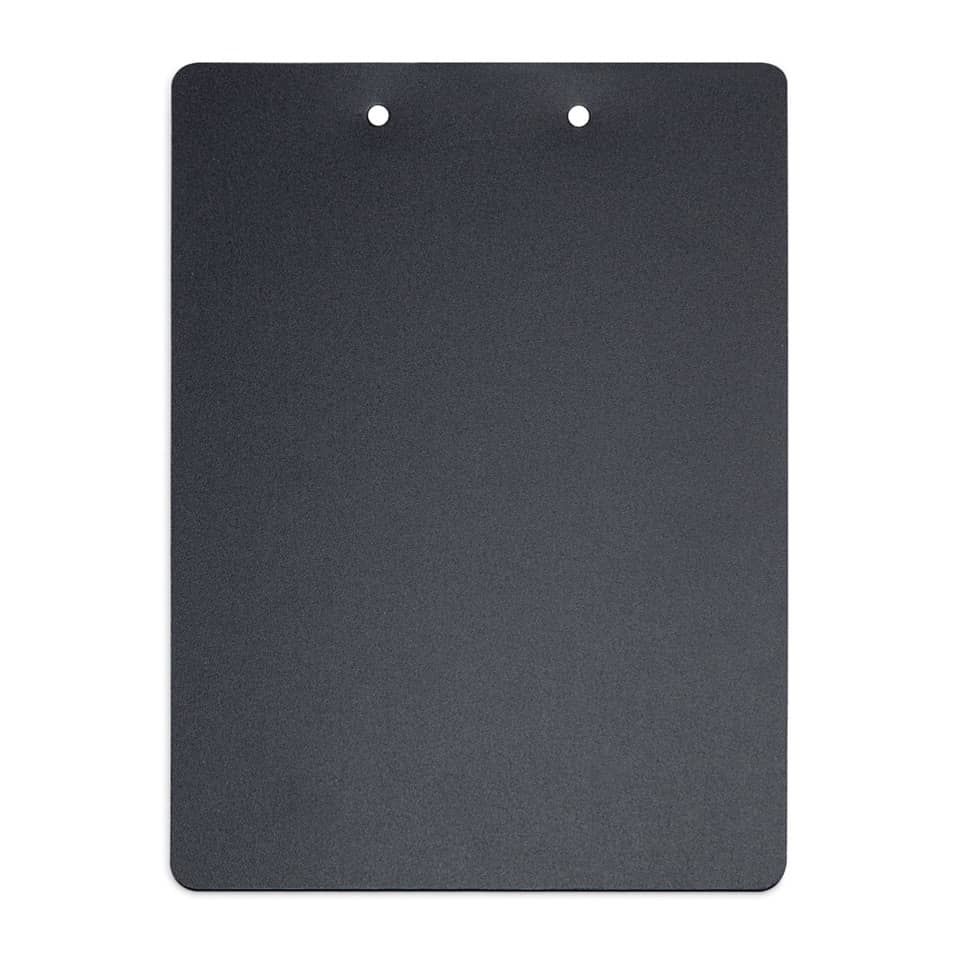 Clipboard, Blaue Karte?, dark gray, metal, holes