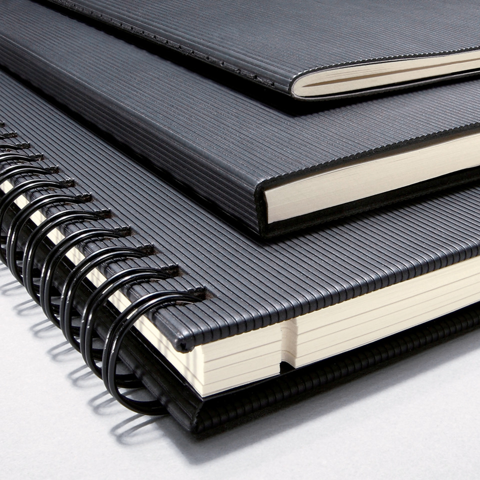 Notizbuch, Spiralbindung, Hardcover, Pappe, weiße Seiten, Notizbuch, Spirale, Hardcover, Schwarz, Bandmaterial
