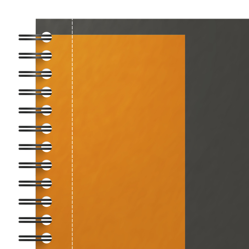 notebook, spiral, orange, cover, stationery, spiral notebook, orange cover, ring binding, lined notebook, A5 size