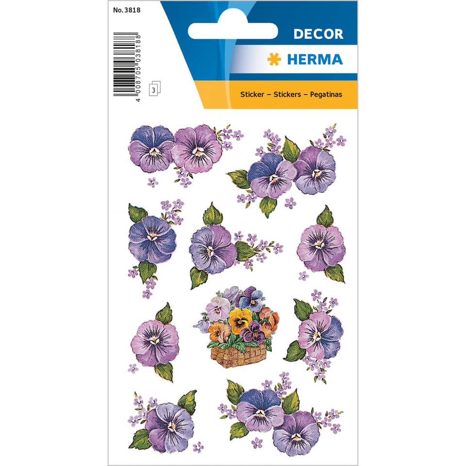 stickers, Stiefmütterchen, Blumen, Blüten, Blumenkorb