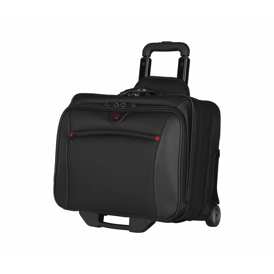 Reisetasche, Trolley, Schwarz, Rollkoffer, Laptopfach