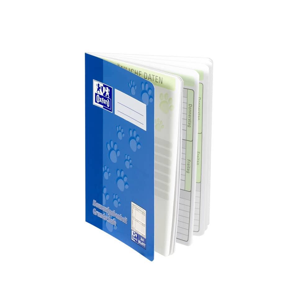Schulheft, Klassenbuch, Hefte, Blau, Pawprint Muster