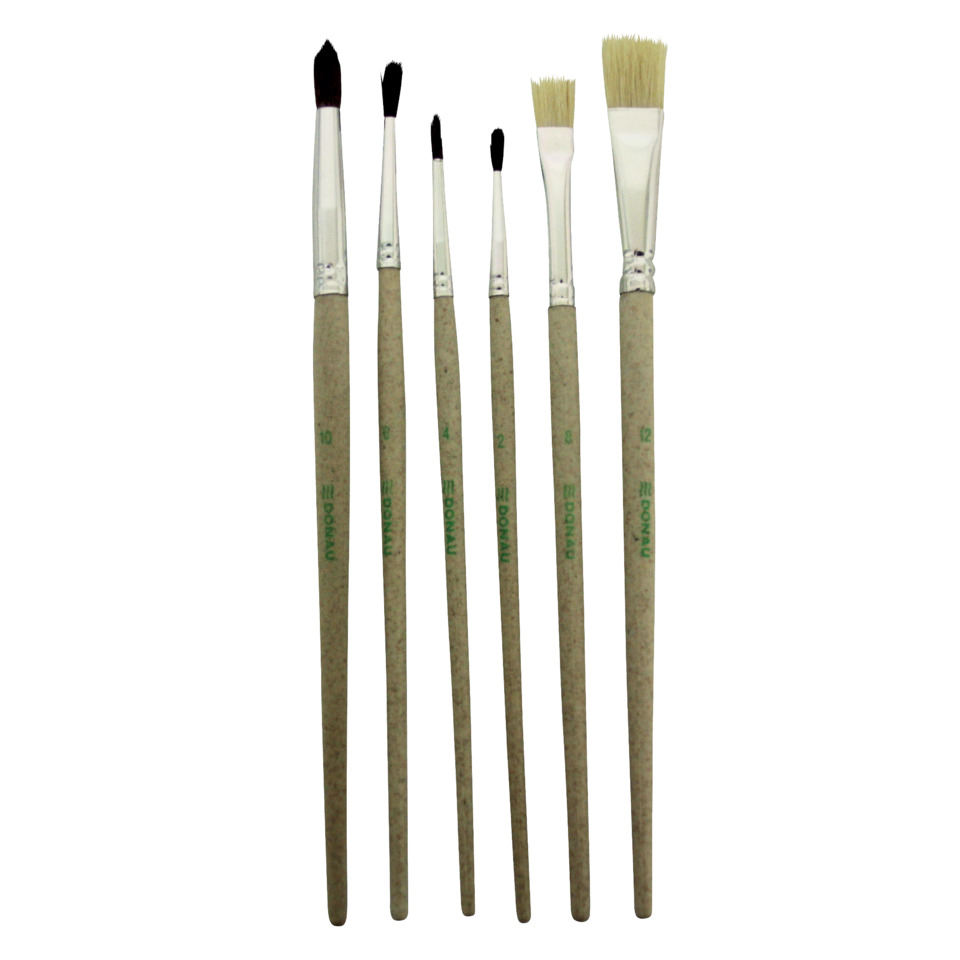 Pinselset, Kunstpinsel, Acrylpinsel, Holzpinne, Flachpinsel