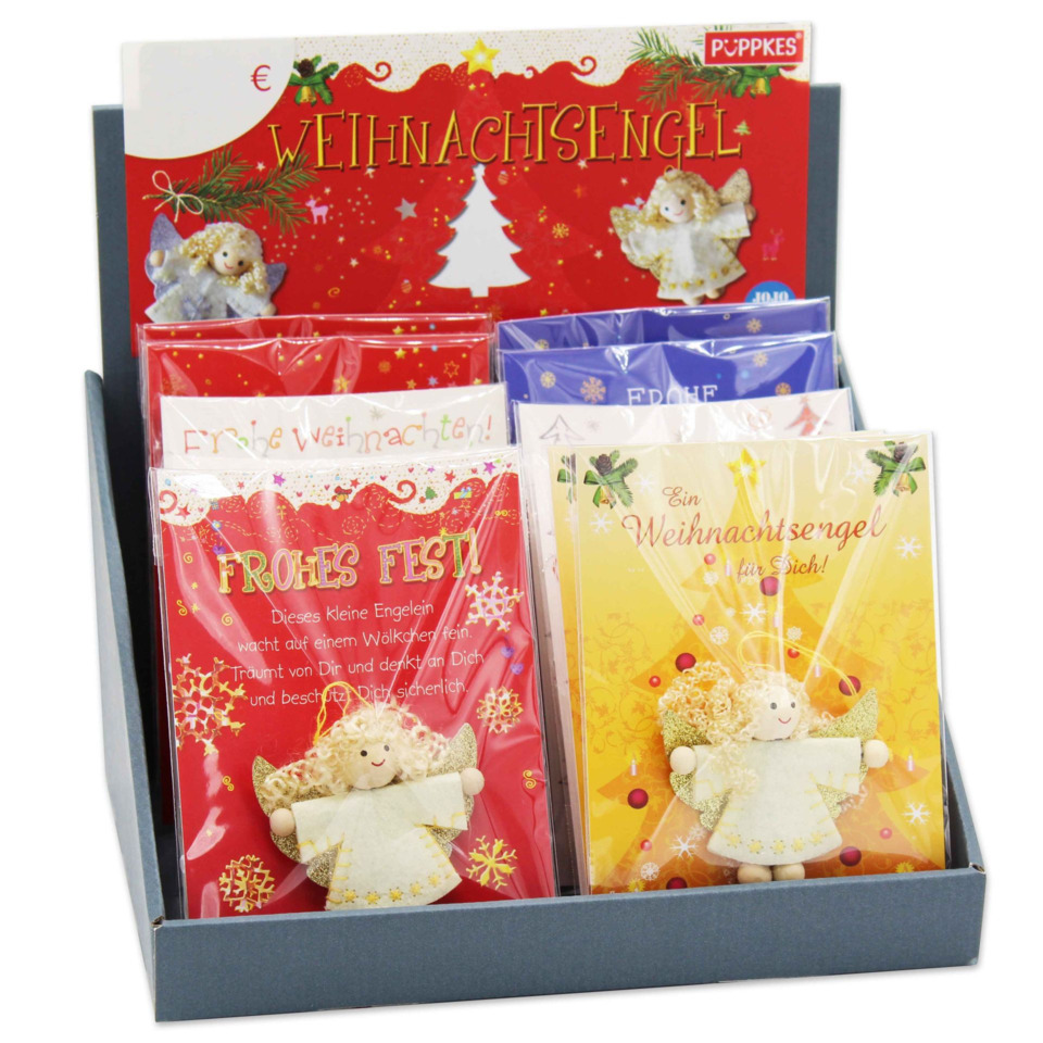 Weihnachtskarten, Engelanhänger, Weihnachtsmotiv, Grußkarten-Set, Geschenkartikel