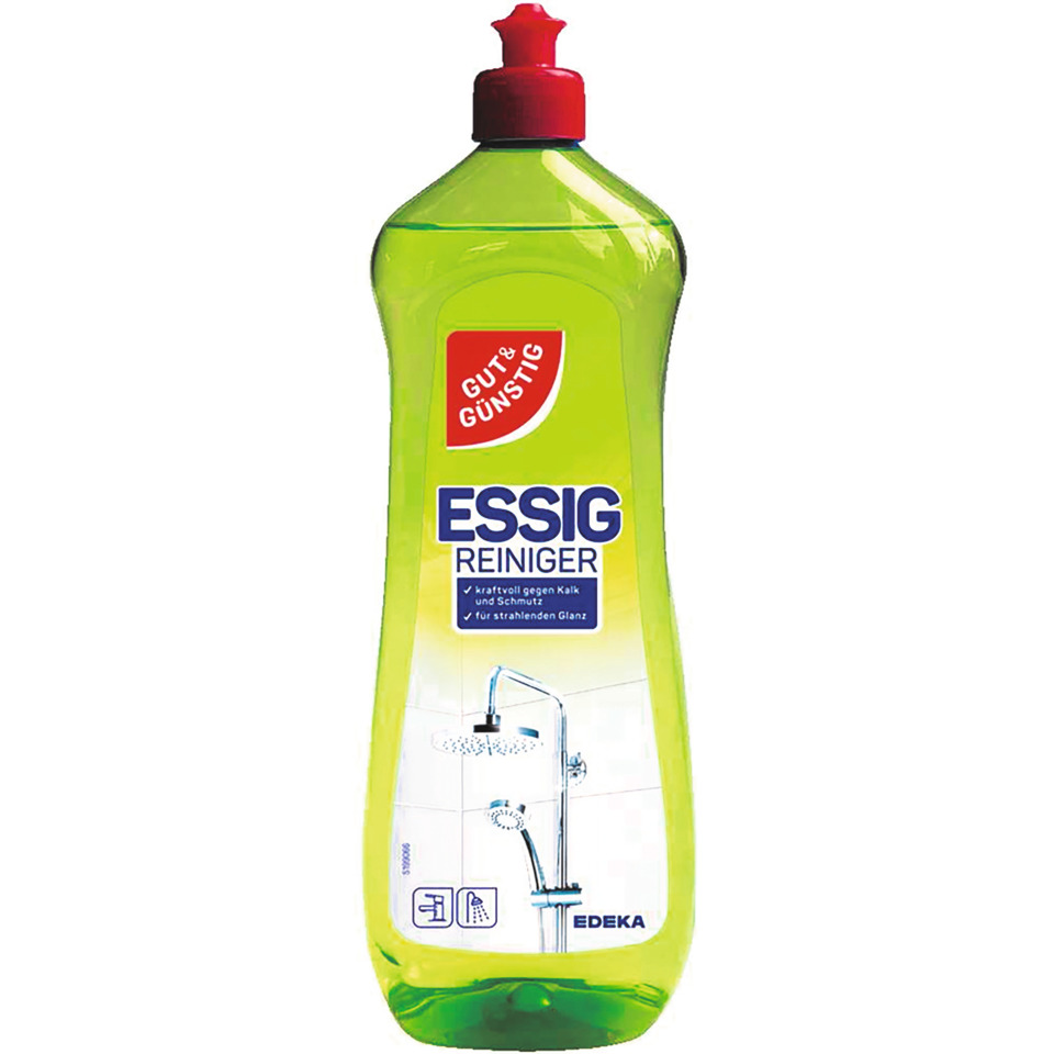 Reinigungsmittel, Essigreiniger, Klar/gelb, Spülarmaturen, Kalkentferner
