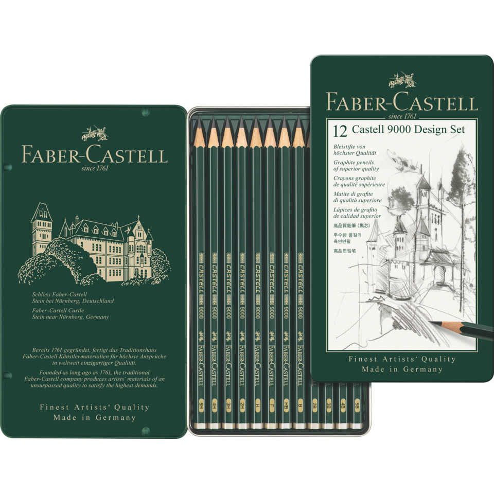 Bleistifte, Kunstbedarf, Bleistiftset, 12er Set, Graphitstifte