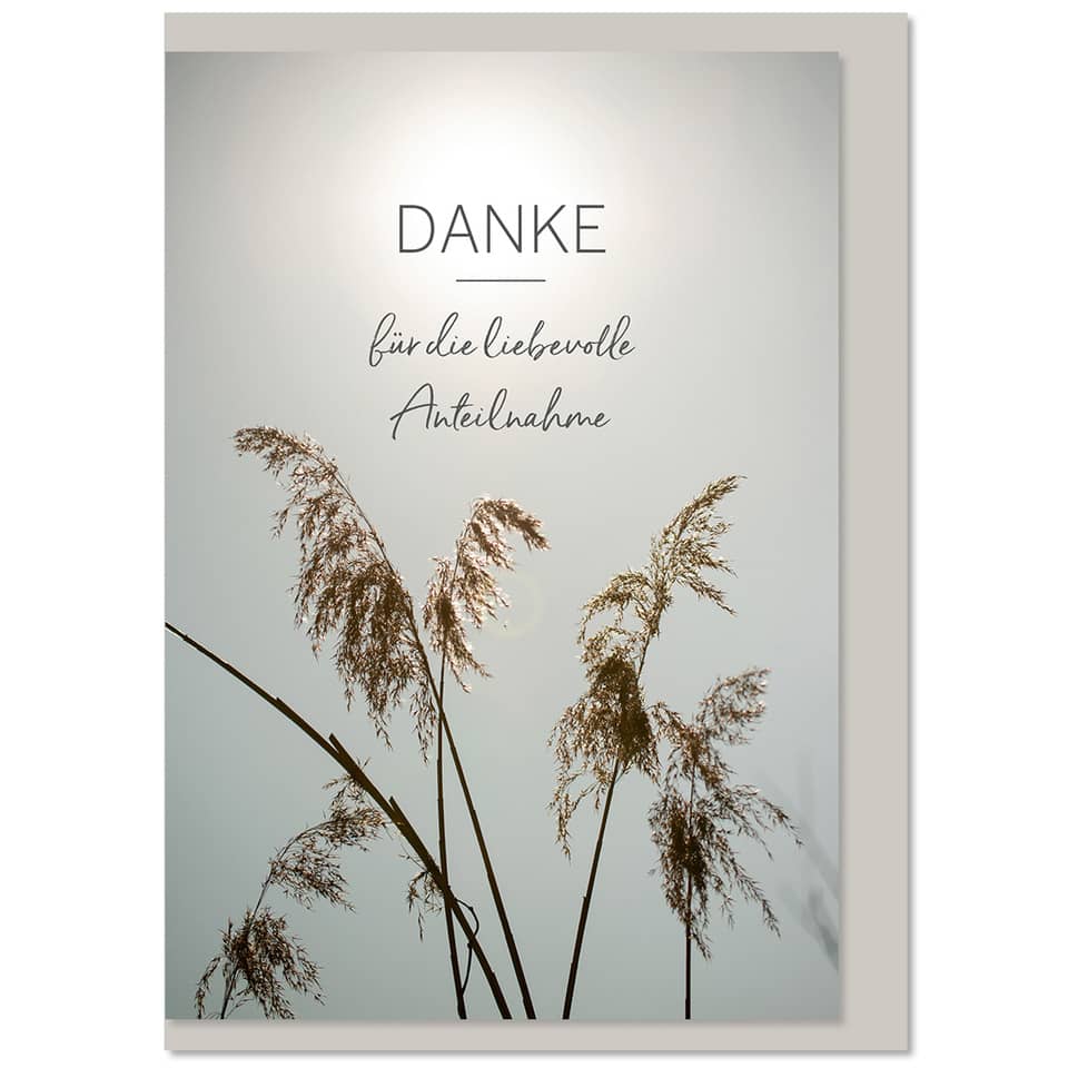 Dankeschön, Grußkarte, Kartenmotiv, Gräser, Minimalistisches Design