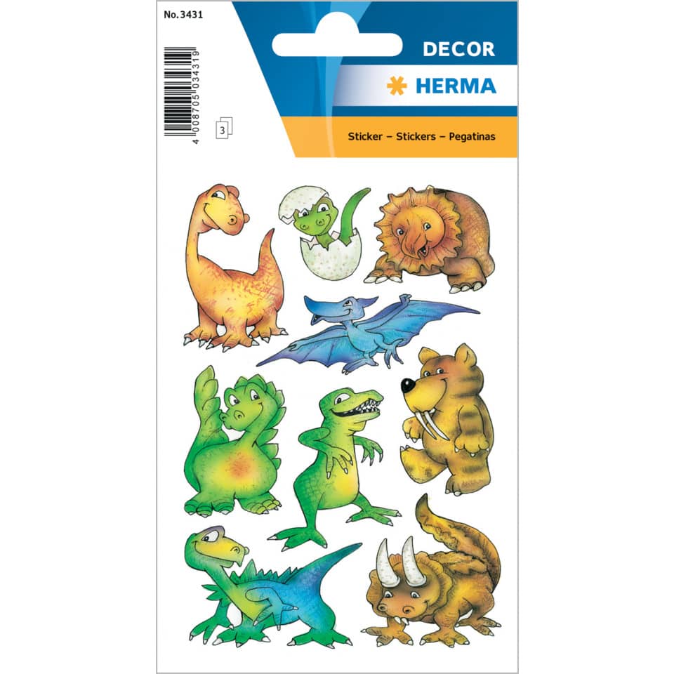 Dinosaurier-Sticker, Stickerbogen, Tiere, Dinoposter, Kinderzimmer Dekoration