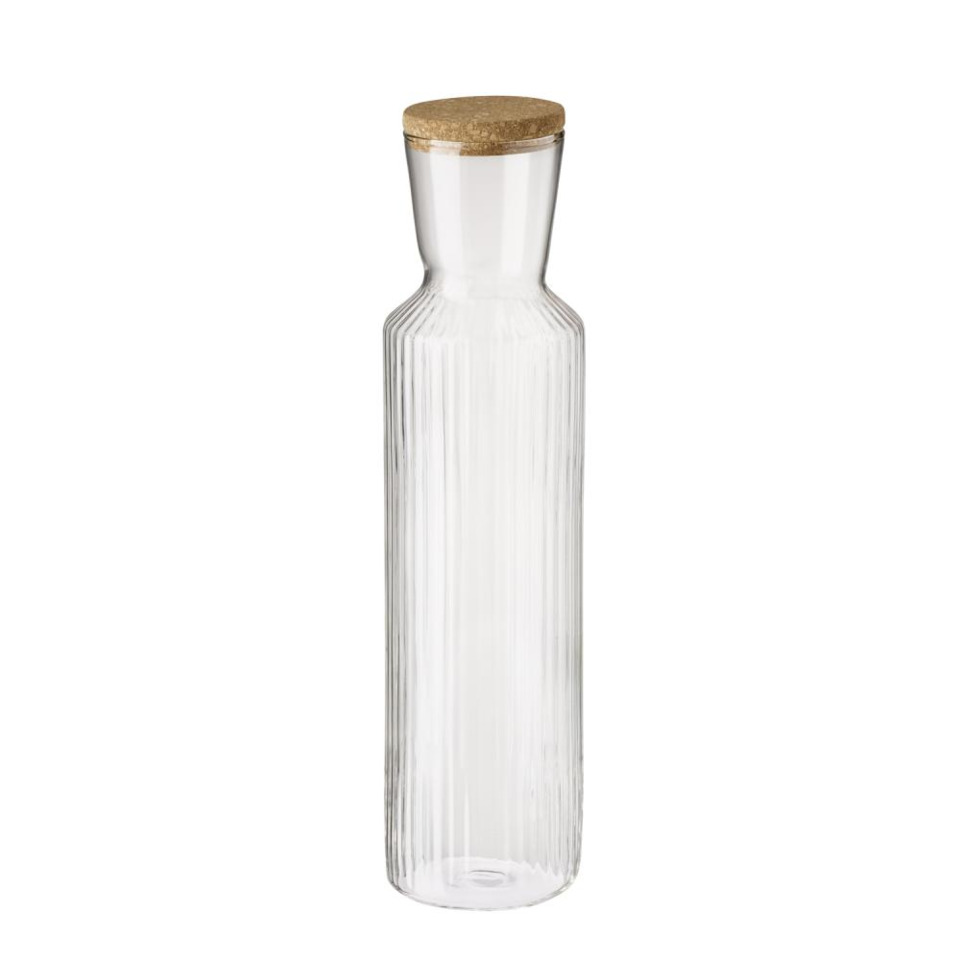 Glasflasche, Flasche, Korkdeckel, Transparent, Rillendesign
