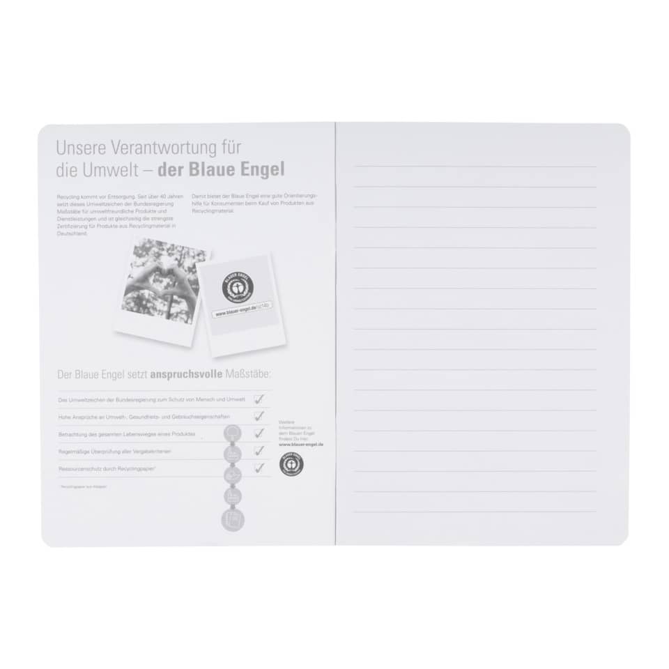 Notizbuch, Rückseite, leeres Seitenlayout, Liniert, A4-Format