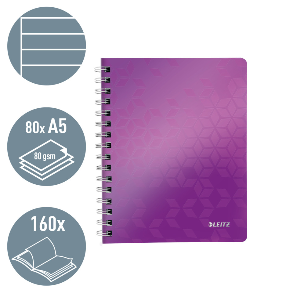 Notizbuch, Spiralbindung, A5, 80g Papier, Kunstleder?