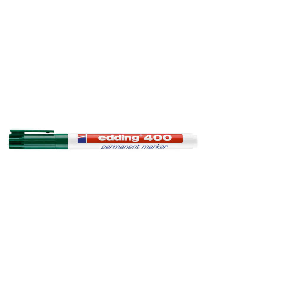 Permanent-Marker, Marker, Edding 400, Grüner Deckel, Weißer Körper
