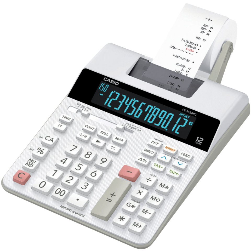 Rechenmaschine, Taschenrechner, Elektronik, 12-stellig, Papierausdruck
