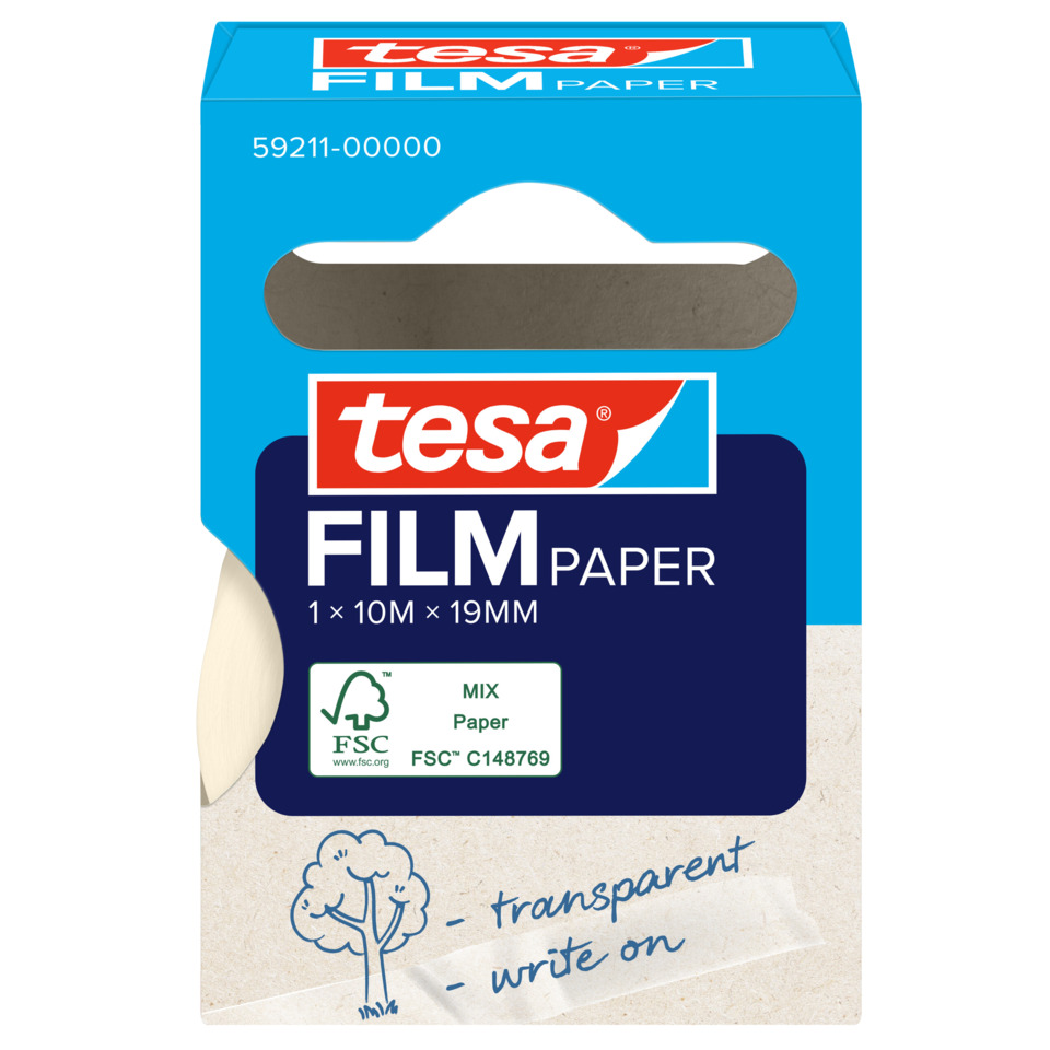 Filmpapier, Papierrolle, Transparente Beschriftung, 1x10m, FSC Mix