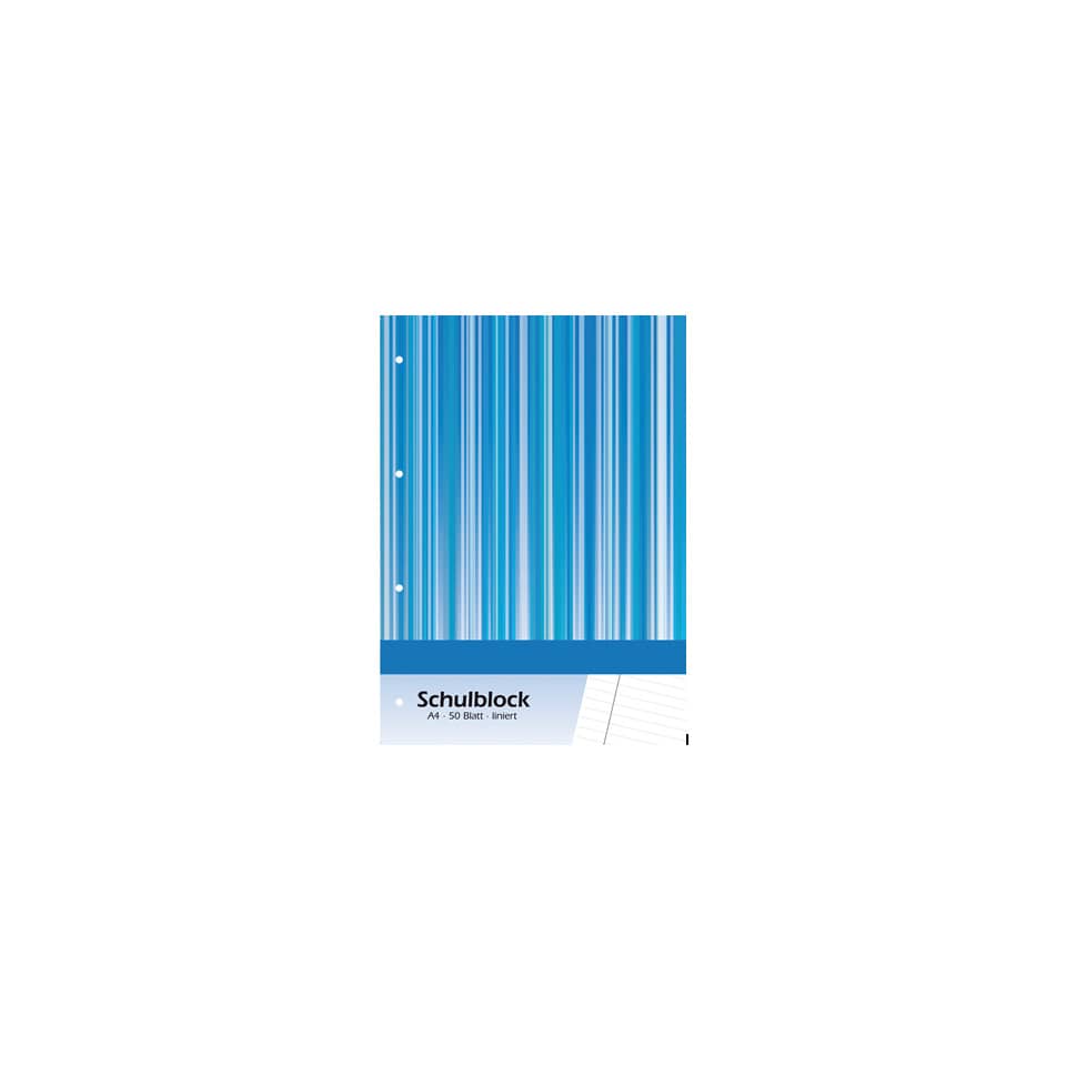Schulblock, Lineatur, A4, Klippenblock, blau