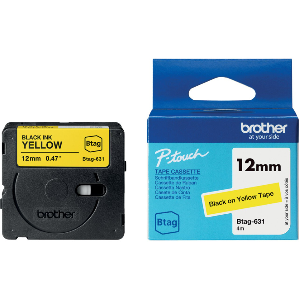 Kassette, Tintenpatrone, 12mm, Gelb, B-TAG-631