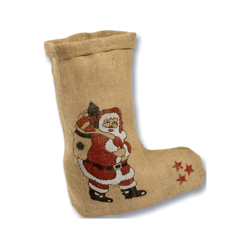 Weihnachtsstil, Sack, Jute, Santa, Socke