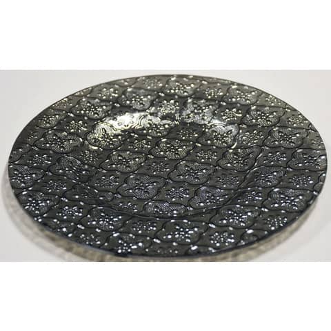 Glasteller, Ø21,5cm, grau transparent PBS 48388