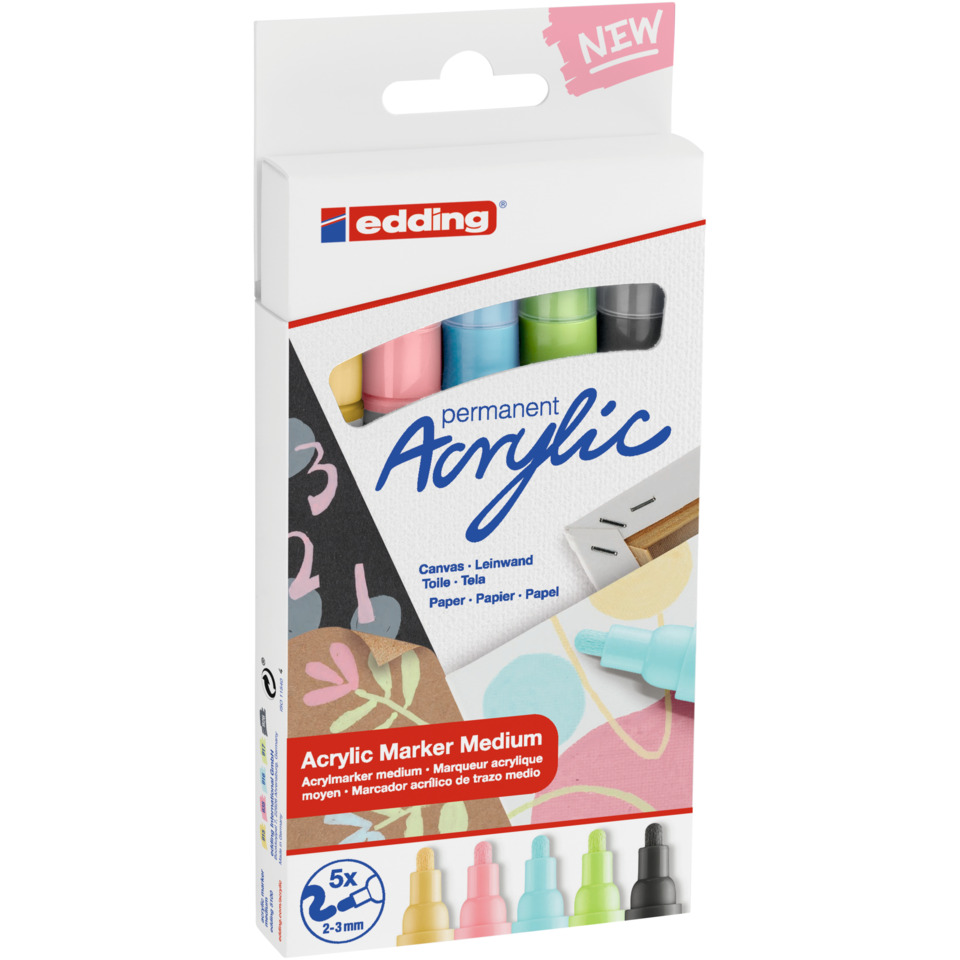 acrylmarker, Permanentmarker, Mehrfarbig, Set, mittel Spitze