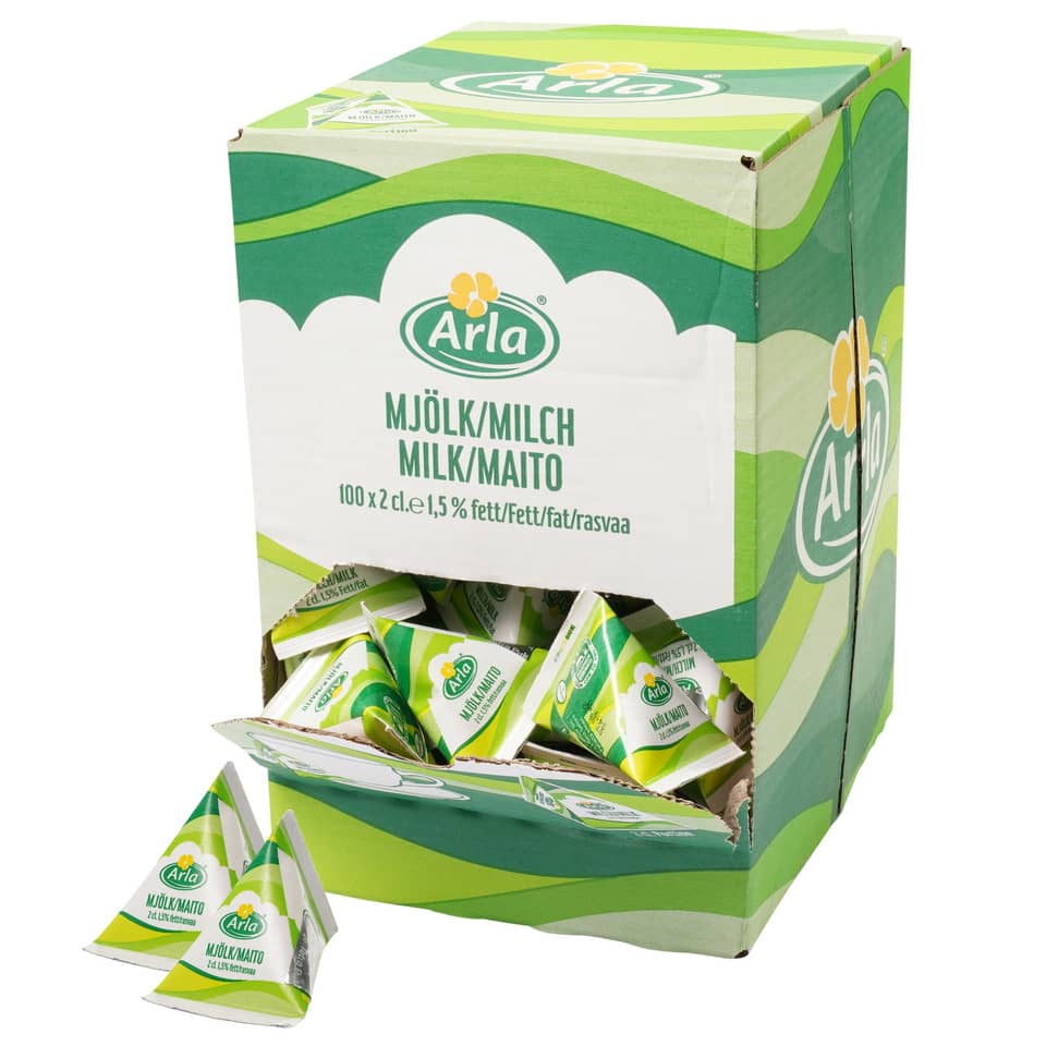 Milchbox, Milch, Arla, Kartonverpackung, Einzelportionen