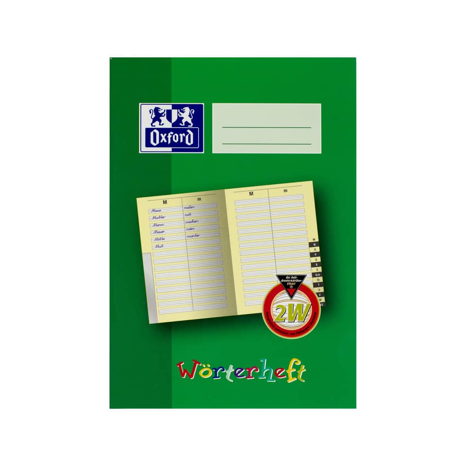 Wörterheft, Linienheft, Grün, Vokabelheft, Notizbuch