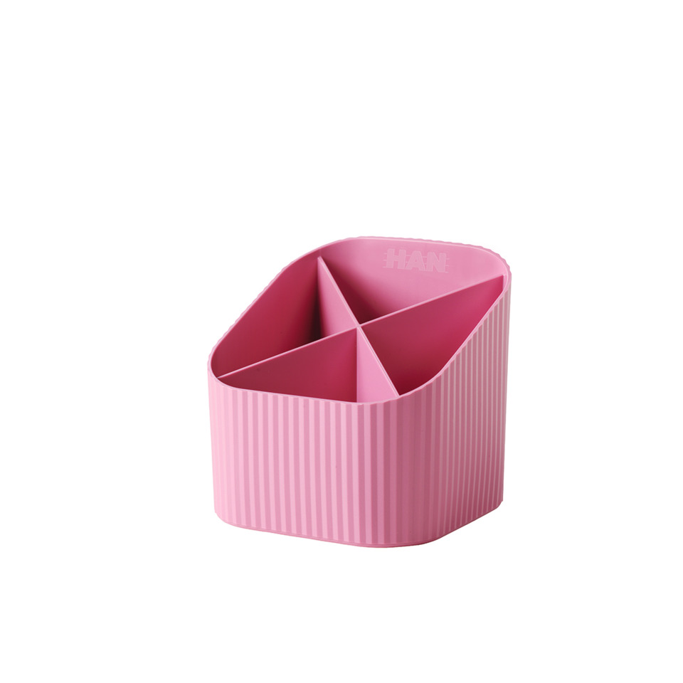 Schreibtisch-Organizer, Stifthalter, pink, Kunststoff, quadratisch