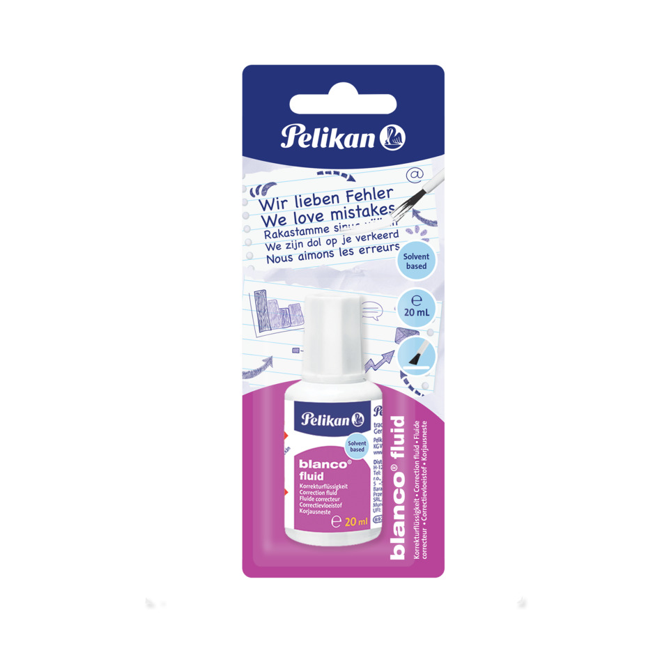 Korrekturflüssigkeit, Flüssigkleber, Blanco-fluid, Solvent-basiert, 20 ml