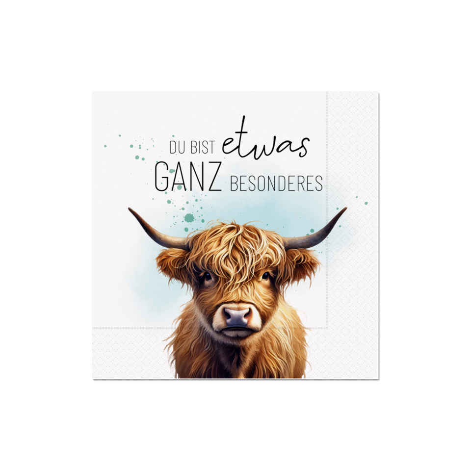 Hochlandrind, Stier, Porträt, Tierillustration, Grußkarte