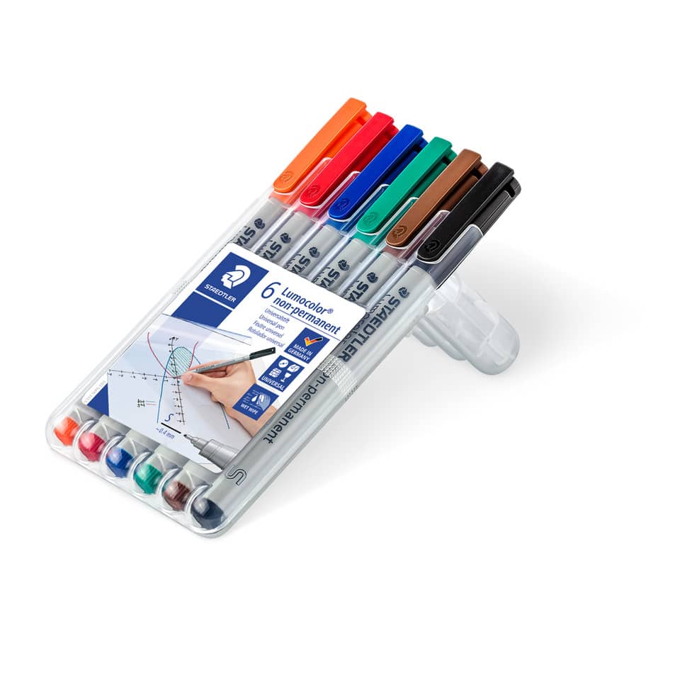 MarkerSet, Filzstifte, Aquarellstifte, 6-Lumicolor, Non-permanent